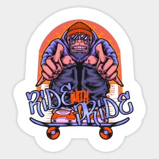 Ride with pride Sticker